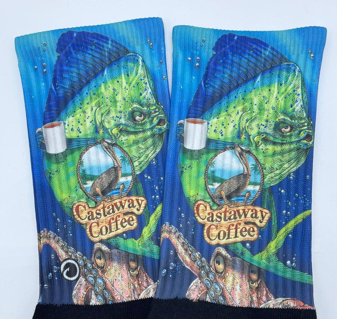 Castaway Coffee Fish Socks