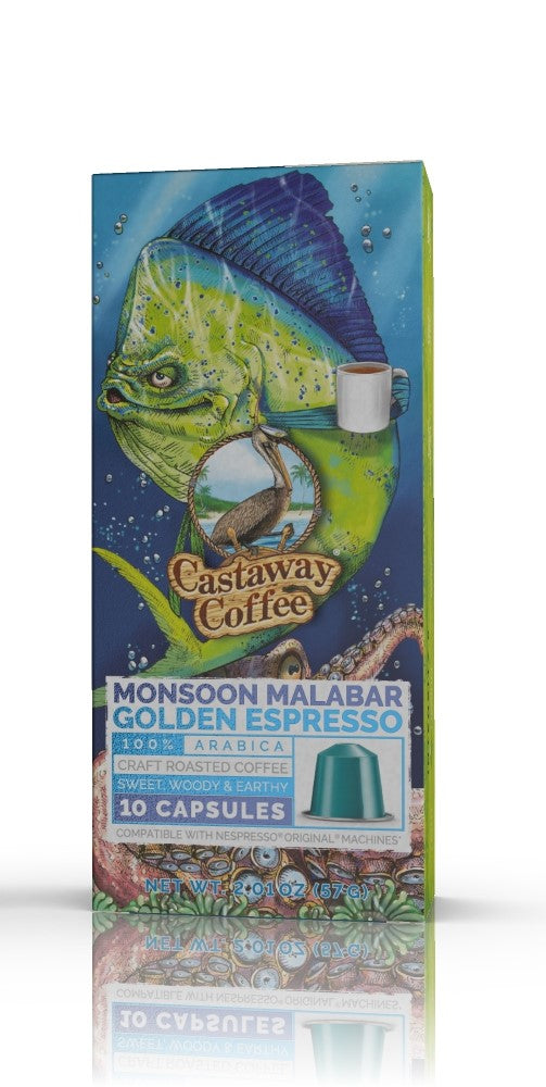 Castaway Coffee Golden Malabar Nespresso Capsule 10 Count